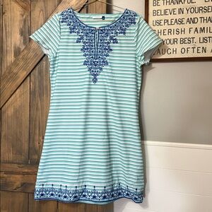 Cabana Life UPF 50 Striped Dress in Size Large.
